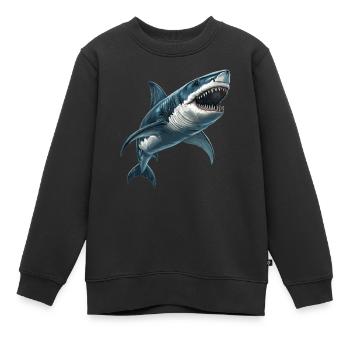 Grands requins blancs Grand requin blanc - Sweat Premium enfant bio - noir - Devant - AI Model Kid Female (0cm)