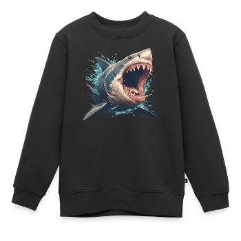 Grands requins blancs Grand requin blanc - Sweat Premium enfant bio - noir - Devant - AI Model Kid Female (0cm)