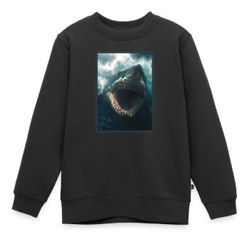 Grands requins blancs Grand requin blanc - Sweat Premium enfant bio - noir - Devant - AI Model Kid Female (0cm)