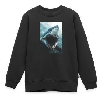 Grands requins blancs Grand requin blanc - Sweat Premium enfant bio - noir - Devant - AI Model Kid Female (0cm)