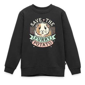 Rettet die pelzige Kartoffel - Kinder Premium Organic Sweatshirt - Schwarz - Vorne - AI Model Kid Female (0cm)