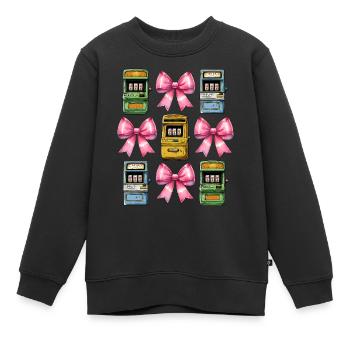 Coquette Bow Spielautomat Glücksspiel Gambler - Kinder Premium Organic Sweatshirt - Schwarz - Vorne - AI Model Kid Female (0cm)
