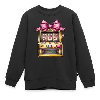 Coquette Bow Spielautomat Glücksspiel Gambler - Kinder Premium Organic Sweatshirt - Schwarz - Vorne - AI Model Kid Female (0cm)