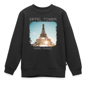 Eiffelturm - Kinder Premium Organic Sweatshirt - Schwarz - Vorne - AI Model Kid Female (0cm)