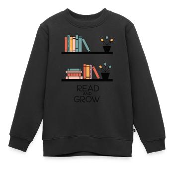 BÜCHERREGALE LESEN UND WACHSEN - Kinder Premium Organic Sweatshirt - Schwarz - Vorne - AI Model Kid Female (0cm)