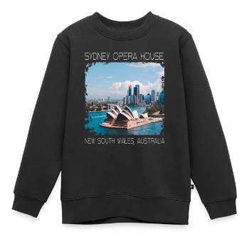 Opernhaus in Sydney - Kinder Premium Organic Sweatshirt - Schwarz - Vorne - AI Model Kid Female (0cm)