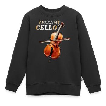 JE SENS MON VIOLONCELLE - Sweat Premium enfant bio - noir - Devant - AI Model Kid Female (0cm)