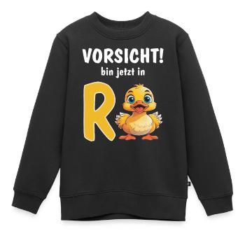 Vorsicht bin jetzt in Rente - Kinder Premium Organic Sweatshirt - Schwarz - Vorne - AI Model Kid Female (0cm)