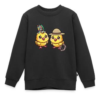 Küken Ostern Wilder Westen Lasso Kinder Baby - Kinder Premium Organic Sweatshirt - Schwarz - Vorne - AI Model Kid Female (0cm)