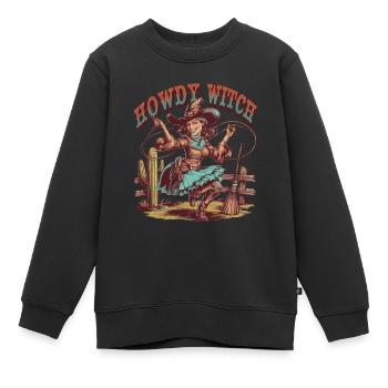 Howdy Witch Lasso Kunstwerk - Kinder Premium Organic Sweatshirt - Schwarz - Vorne - AI Model Kid Female (0cm)