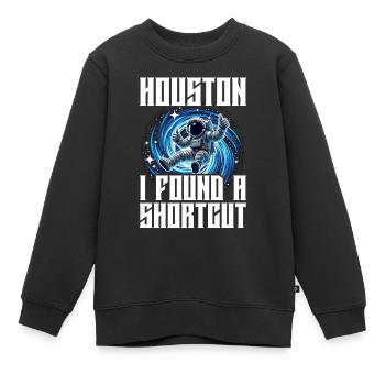 Drôle astronaute portail spatial trou de ver disant - Sweat Premium enfant bio - noir - Devant - AI Model Kid Female (0cm)