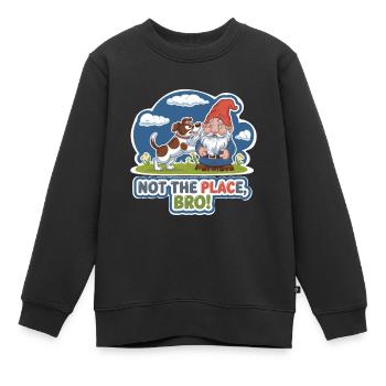 SÜSSE HUNDE, NICHT DER ORT, BRUDER - Kinder Premium Organic Sweatshirt - Schwarz - Vorne - AI Model Kid Female (0cm)