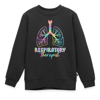 Atemtherapeut Tie Dye Gesundheitswesen Lunge - Kinder Premium Organic Sweatshirt - Schwarz - Vorne - AI Model Kid Female (0cm)