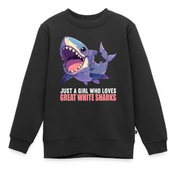 Grands requins blancs Grand requin blanc - Sweat Premium enfant bio - noir - Devant - AI Model Kid Female (0cm)