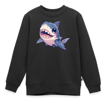 Haie Hai - Kinder Premium Organic Sweatshirt - Schwarz - Vorne - AI Model Kid Female (0cm)