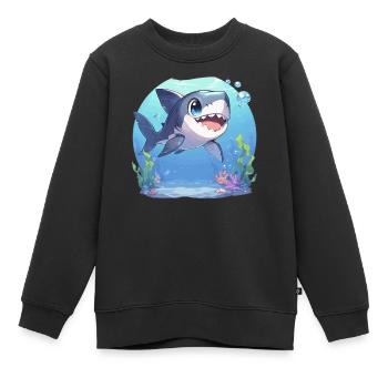 Haie Hai - Kinder Premium Organic Sweatshirt - Schwarz - Vorne - AI Model Kid Female (0cm)