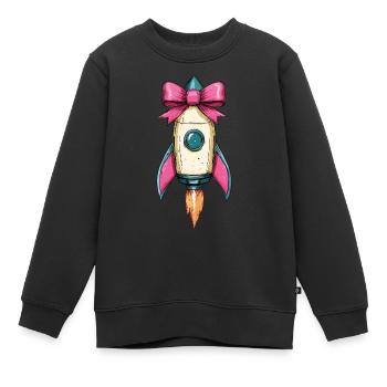 Coquette proue fusée spatiale navette spatiale - Sweat Premium enfant bio - noir - Devant - AI Model Kid Female (0cm)