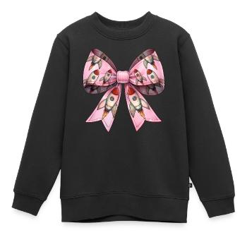 Coquette proue fusée spatiale navette spatiale - Sweat Premium enfant bio - noir - Devant - AI Model Kid Female (0cm)