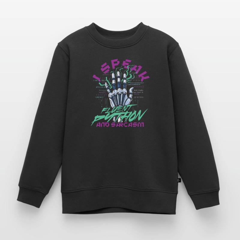 Computational Linguist Fluent Python And Sarcasm Kids Premium Organic Sweatshirt
