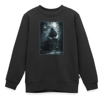 Haie Hai - Kinder Premium Organic Sweatshirt - Schwarz - Vorne - AI Model Kid Female (0cm)