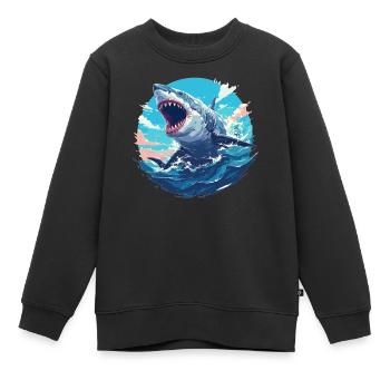 Haie Hai - Kinder Premium Organic Sweatshirt - Schwarz - Vorne - AI Model Kid Female (0cm)