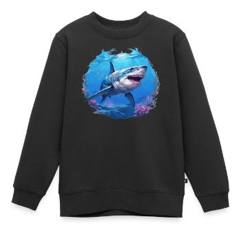 Haie Hai - Kinder Premium Organic Sweatshirt - Schwarz - Vorne - AI Model Kid Female (0cm)