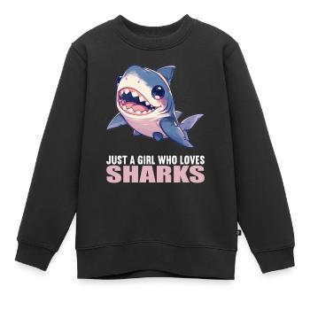 Haie Hai - Kinder Premium Organic Sweatshirt - Schwarz - Vorne - AI Model Kid Female (0cm)
