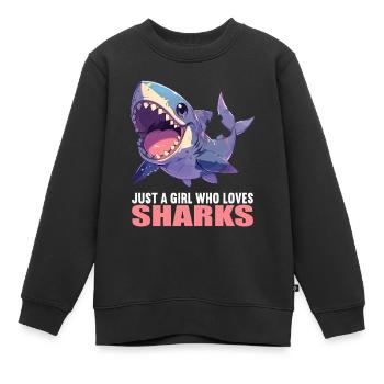 Haie Hai - Kinder Premium Organic Sweatshirt - Schwarz - Vorne - AI Model Kid Female (0cm)