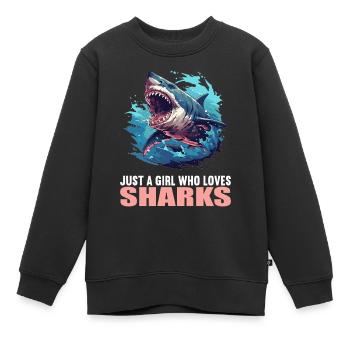 Haie Hai - Kinder Premium Organic Sweatshirt - Schwarz - Vorne - AI Model Kid Female (0cm)