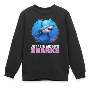 Haie Hai - Kinder Premium Organic Sweatshirt - Schwarz - Vorne - AI Model Kid Female (0cm)