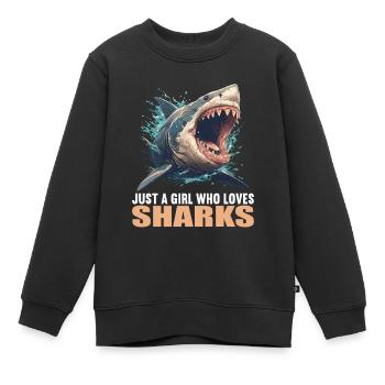 Haie Hai - Kinder Premium Organic Sweatshirt - Schwarz - Vorne - AI Model Kid Female (0cm)