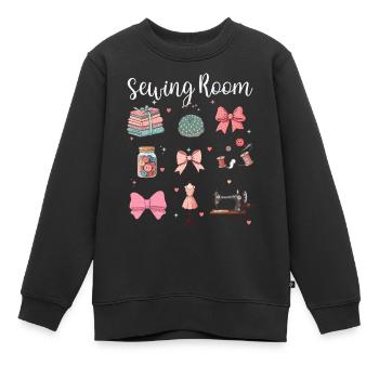 Nähzimmer – Kreatives Nähen und Handarbeit - Kinder Premium Organic Sweatshirt - Schwarz - Vorne - AI Model Kid Female (0cm)