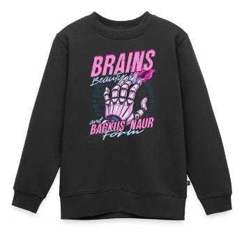 Linguiste computationnel Cerveaux Beauté et Backus Naur - Sweat Premium enfant bio - noir - Devant - AI Model Kid Female (0cm)