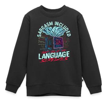 Linguiste informaticien - Sweat Premium enfant bio - noir - Devant - AI Model Kid Female (0cm)