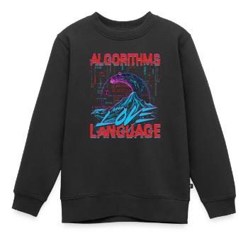 Les algorithmes de linguiste computationnel sont mon langage d’amour - Sweat Premium enfant bio - noir - Devant - AI Model Kid Female (0cm)