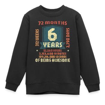 6 ans ! Cadeau d’anniversaire pour 6 ans - Sweat Premium enfant bio - noir - Devant - AI Model Kid Female (0cm)