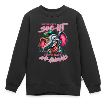 Wenn ihr mich sucht ich bin am Rande des Wahnsinns - Kinder Premium Organic Sweatshirt - Schwarz - Vorne - AI Model Kid Female (0cm)