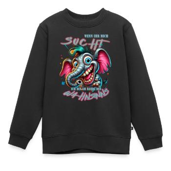Si vous me cherchez, je suis au bord de la folie - Sweat Premium enfant bio - noir - Devant - AI Model Kid Female (0cm)