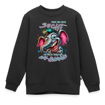 Si vous me cherchez, je suis au bord de la folie - Sweat Premium enfant bio - noir - Devant - AI Model Kid Female (0cm)