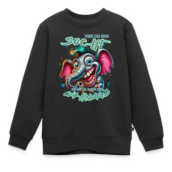 Wenn ihr mich sucht ich bin am Rande des Wahnsinns - Kinder Premium Organic Sweatshirt - Schwarz - Vorne - AI Model Kid Female (0cm)