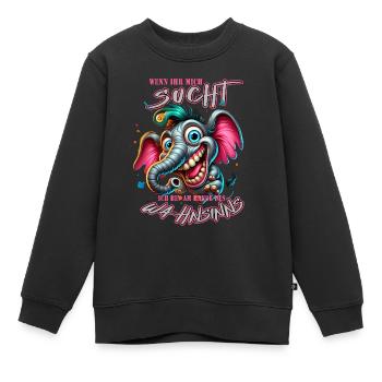 Si vous me cherchez, je suis au bord de la folie - Sweat Premium enfant bio - noir - Devant - AI Model Kid Female (0cm)