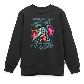 Si vous me cherchez, je suis au bord de la folie - Sweat Premium enfant bio - noir - Devant - AI Model Kid Female (0cm)