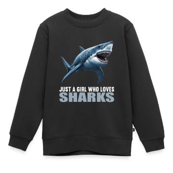 Haie Hai - Kinder Premium Organic Sweatshirt - Schwarz - Vorne - AI Model Kid Female (0cm)