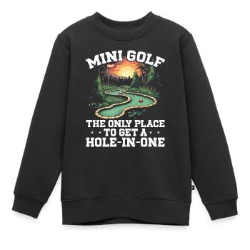 Golf Golf Golf Golf Parcours de Golf - Sweat Premium enfant bio - noir - Devant - AI Model Kid Female (0cm)