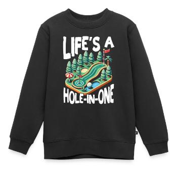 Golf Golf Golf Golf Parcours de Golf - Sweat Premium enfant bio - noir - Devant - AI Model Kid Female (0cm)