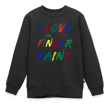 JE SUIS PEINTRE - J’adore peindre au doigt – Peintures au doigt - Sweat Premium enfant bio - noir - Devant - AI Model Kid Female (0cm)