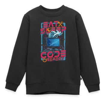 Informaticien théoricien - Sweat Premium enfant bio - noir - Devant - AI Model Kid Female (0cm)