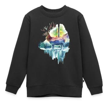 Reh - Kinder Premium Organic Sweatshirt - Schwarz - Vorne - AI Model Kid Female (0cm)