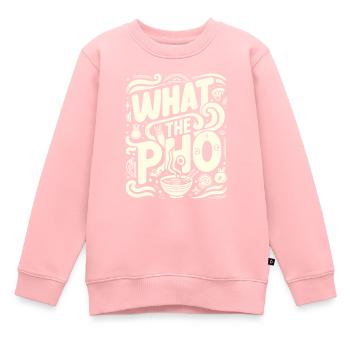 Was die Pho - Kinder Premium Organic Sweatshirt - Rosa - Vorne - AI Model Kid Female (0cm)