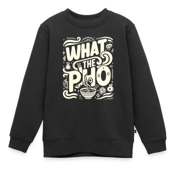 Was die Pho - Kinder Premium Organic Sweatshirt - Schwarz - Vorne - AI Model Kid Female (0cm)